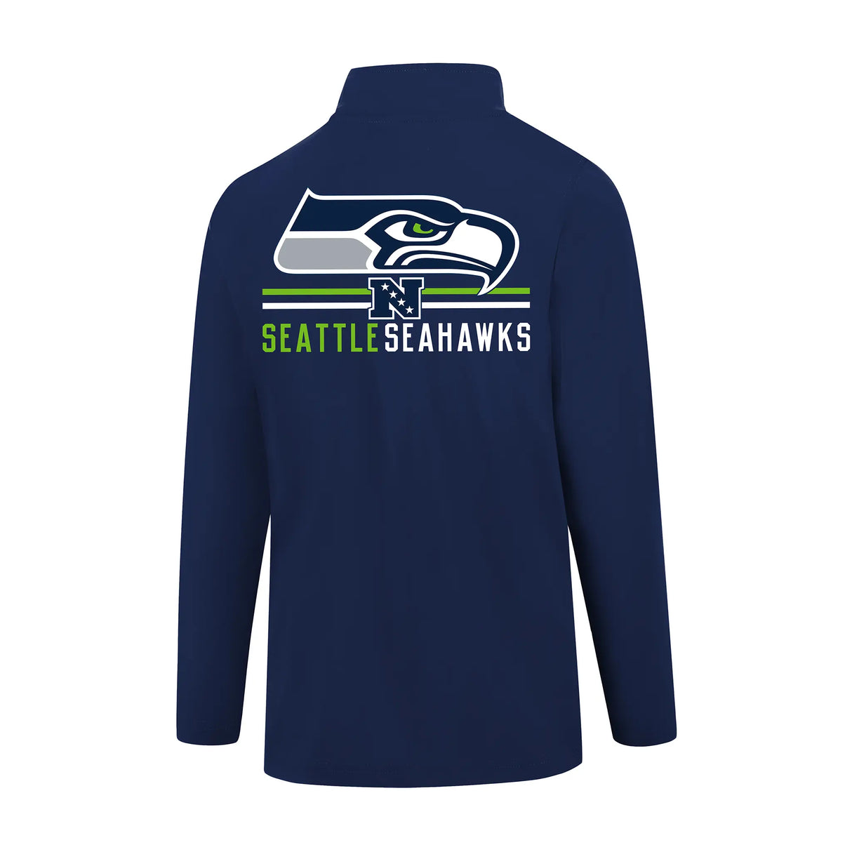 Ultra Game Men's NFL Official Super Soft Quarter Zip Long Sleeve T-Shirt | Seattle Seahawks