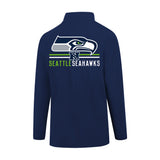 Ultra Game Men's NFL Official Super Soft Quarter Zip Long Sleeve T-Shirt | Seattle Seahawks