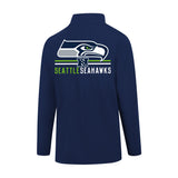 Ultra Game Men's NFL Official Super Soft Quarter Zip Long Sleeve T-Shirt | Seattle Seahawks | Team Color