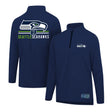 Ultra Game Men's NFL Official Super Soft Quarter Zip Long Sleeve T-Shirt | Seattle Seahawks