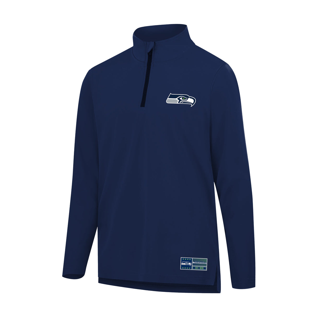 Ultra Game Men's NFL Official Super Soft Quarter Zip Long Sleeve T-Shirt