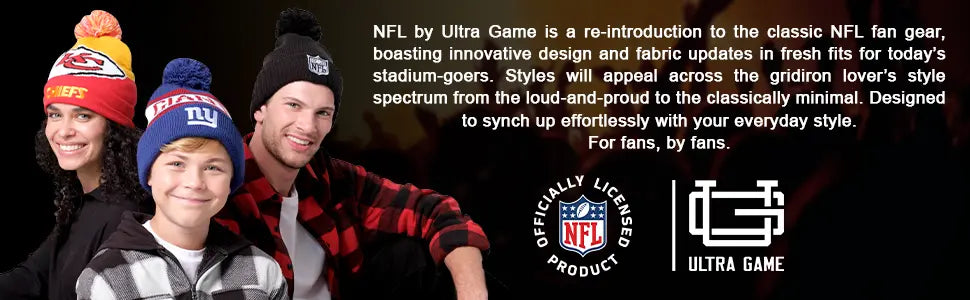ultra game nfl official team color youth super soft winter beanie knit hat extra warm touch screen gloves banner 3