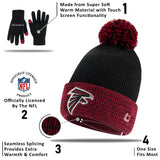 Ultra Game Youth NFL Official Super Soft Two Tone Winter Beanie Knit Hat with Extra Warm Touch Screen Gloves | Chicago Bears