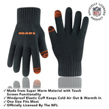 Ultra Game Youth NFL Official Super Soft Two Tone Winter Beanie Knit Hat with Extra Warm Touch Screen Gloves | Chicago Bears