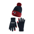 Ultra Game Youth NFL Official Super Soft Two Tone Winter Beanie Knit Hat with Extra Warm Touch Screen Gloves | New England Patriots