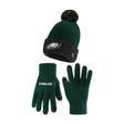 Ultra Game Youth NFL Official Super Soft Two Tone Winter Beanie Knit Hat with Extra Warm Touch Screen Gloves | Philadelphia Eagles