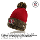 Ultra Game Youth NFL Official Super Soft Two Tone Winter Beanie Knit Hat with Extra Warm Touch Screen Gloves | San Francisco 49ers