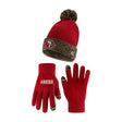 Ultra Game Youth NFL Official Super Soft Two Tone Winter Beanie Knit Hat with Extra Warm Touch Screen Gloves | San Francisco 49ers