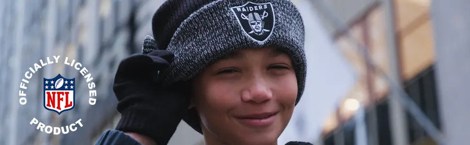 ultra game nfl official youth team color super soft two tone winter beanie knit hat extra warm touch screen gloves banner 2