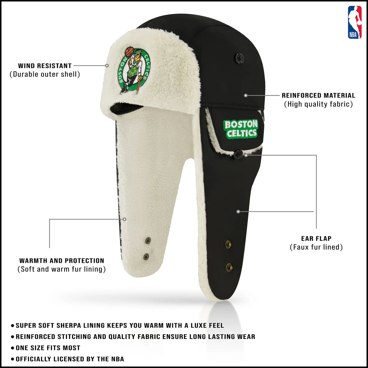 Ultra Game Unisex Adult NBA Official Knit Soft Beanie with NBA Logo | Boston Celtics