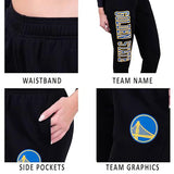 Ultra Game Women's NBA Official Super Soft Active Fleece Sweatpants Joggers | Golden State Warriors