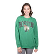 Ultra Game Women's NBA Official Extra Soft Fleece Distressed Oversized Pullover Sweatshirt | Boston Celtics