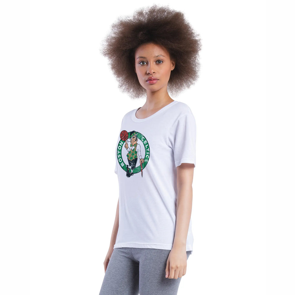 Ultra Game Women's NBA Official Soft Vintage Distressed Graphics T-Shirt | Boston Celtics