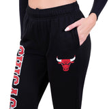 Ultra Game Women's NBA Official Super Soft Active Fleece Sweatpants Joggers | Chicago Bulls