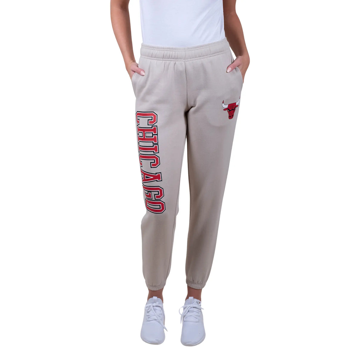 Ultra Game Women's NBA Official Super Soft Active Fleece Sweatpants Joggers | Chicago Bulls