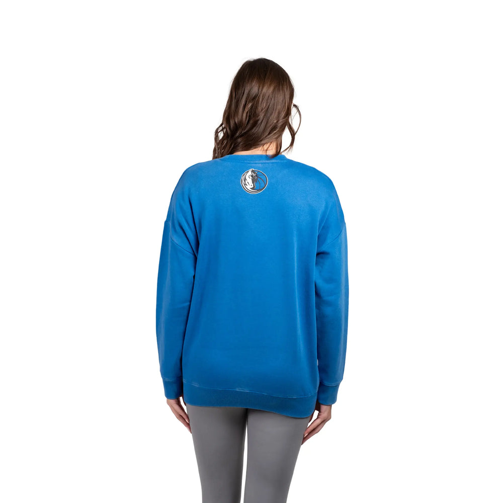 Ultra Game Women's NBA Official Extra Soft Fleece Distressed Oversized Pullover Sweatshirt | Dallas Mavericks