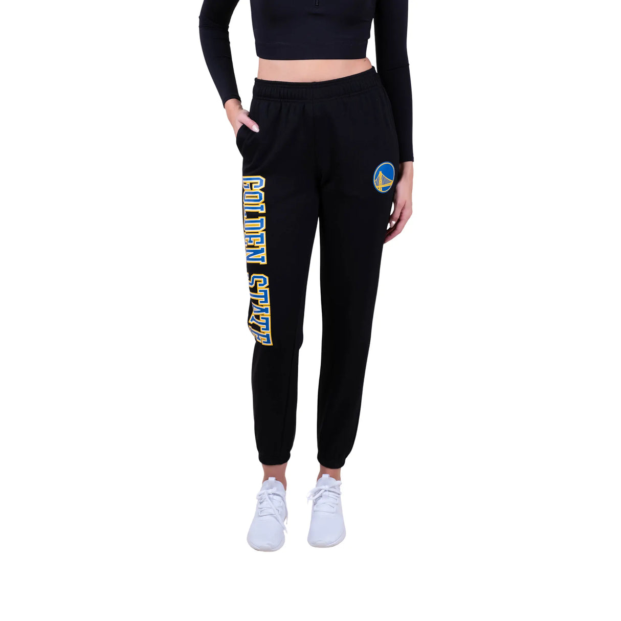 Ultra Game Women's NBA Official Super Soft Active Fleece Sweatpants Joggers | Golden State Warriors