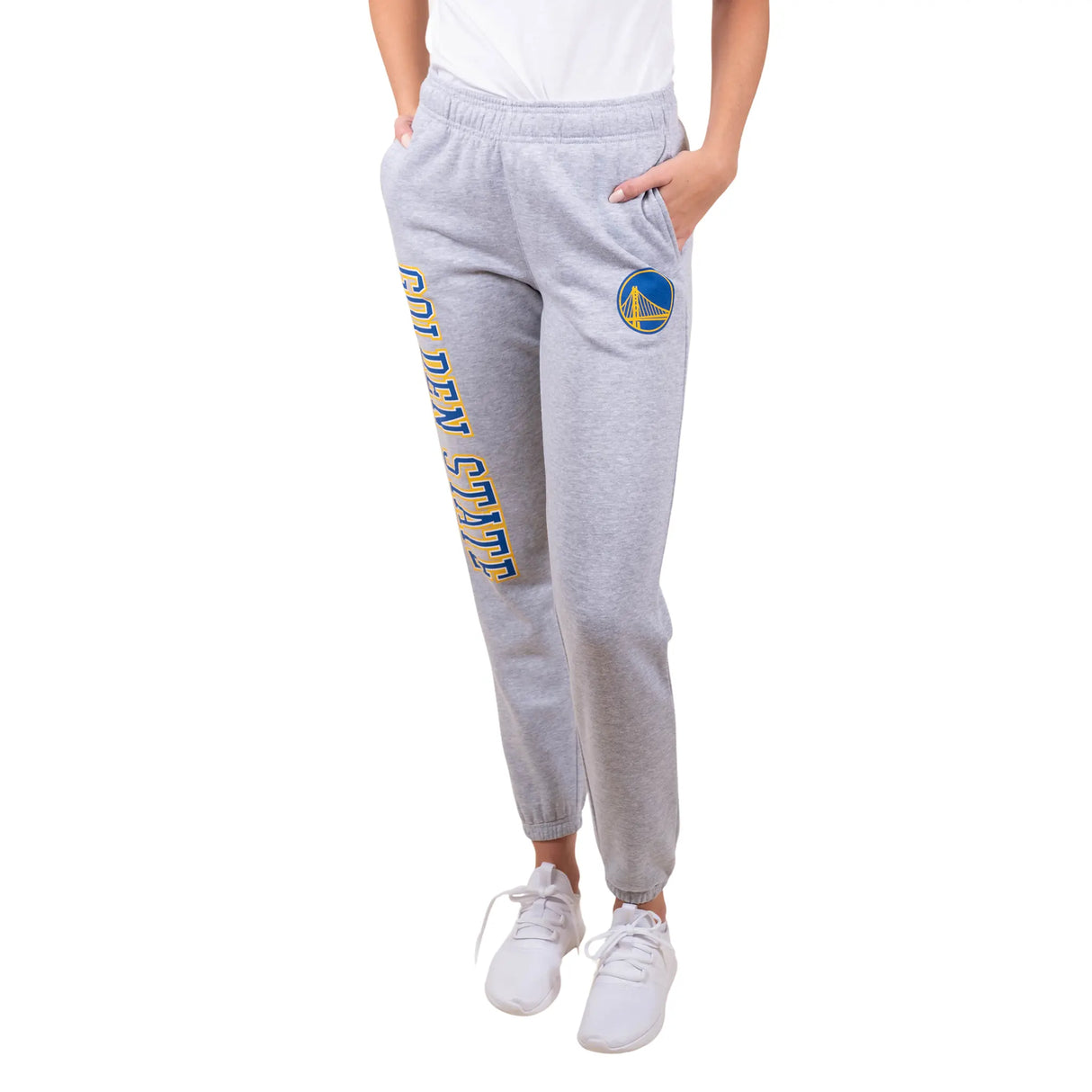 Ultra Game Women's NBA Official Super Soft Active Fleece Sweatpants Joggers | Golden State Warriors