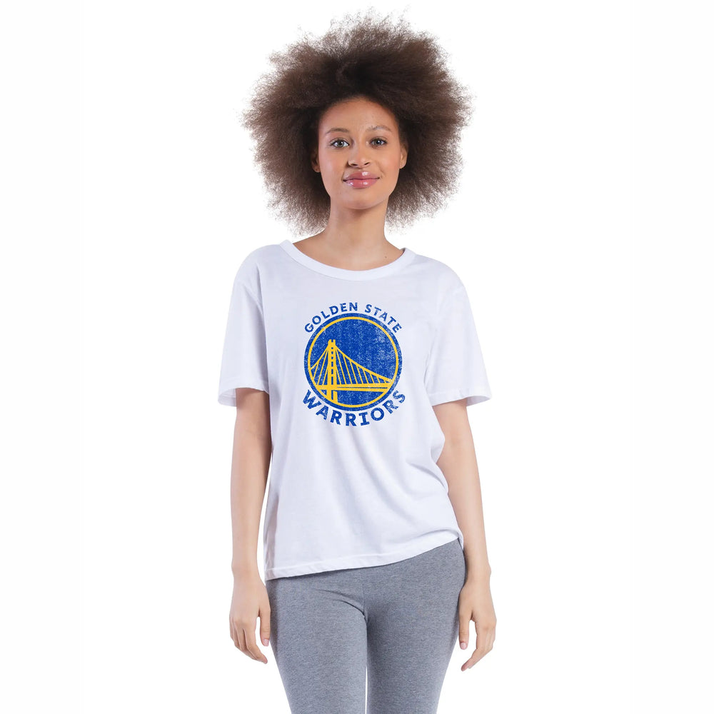 Ultra Game Women's NBA Official Soft Vintage Distressed Graphics T-Shirt | Golden State Warriors