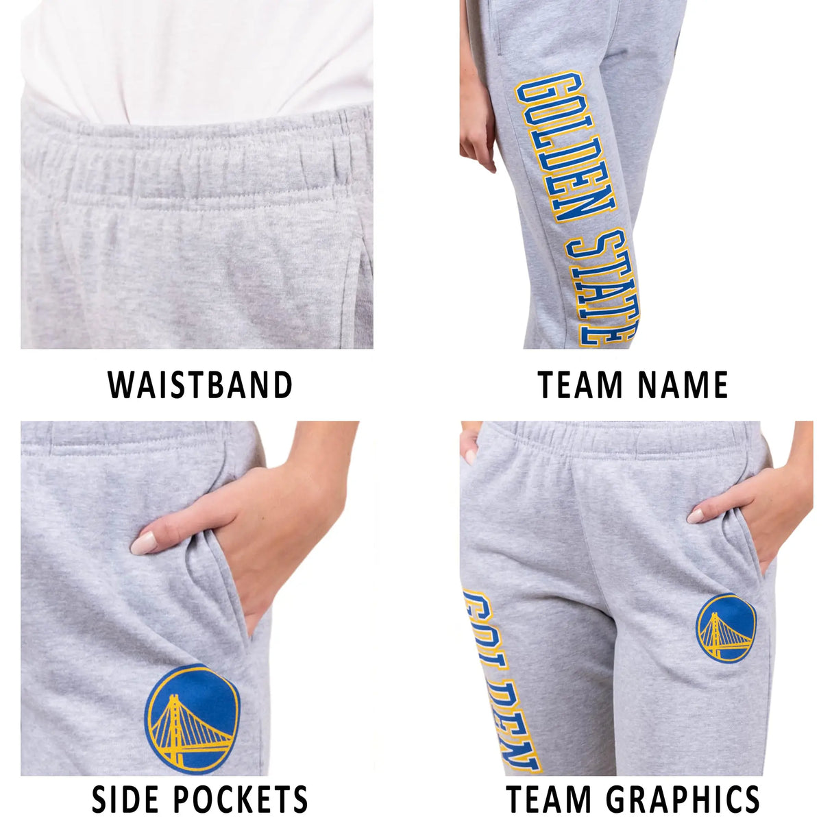 Ultra Game Women's NBA Official Super Soft Active Fleece Sweatpants Joggers | Milwaukee Bucks