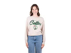 ultra game womens nba official heather grey super soft crop top long sleeve shirt feature 2