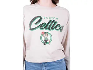 ultra game womens nba official heather grey super soft crop top long sleeve shirt feature 3