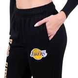 Ultra Game Women's NBA Official Super Soft Active Fleece Sweatpants Joggers | Los Angeles Lakers