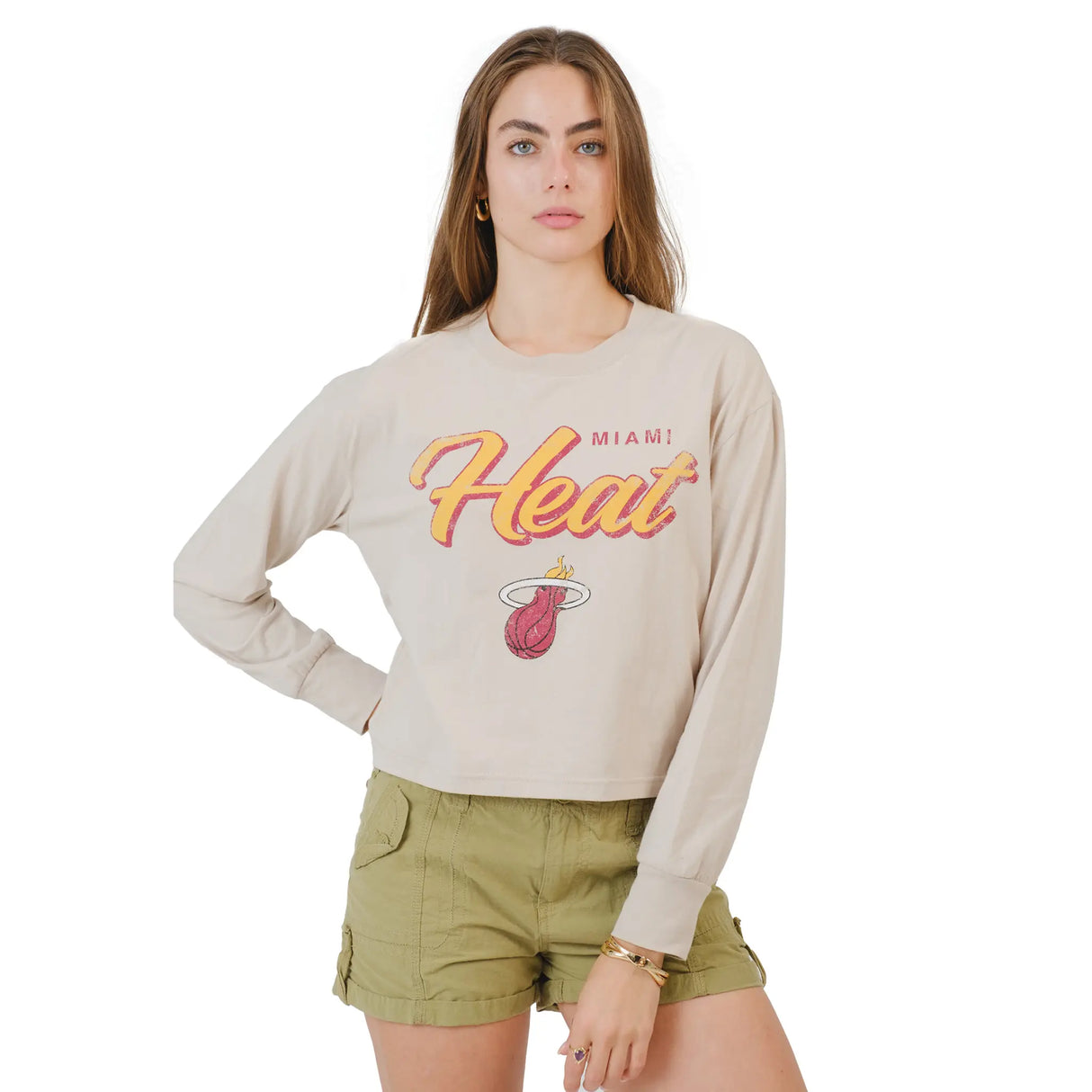 Ultra Game Women's NBA Official Super Soft Crop Top Shirt | Miami Heat
