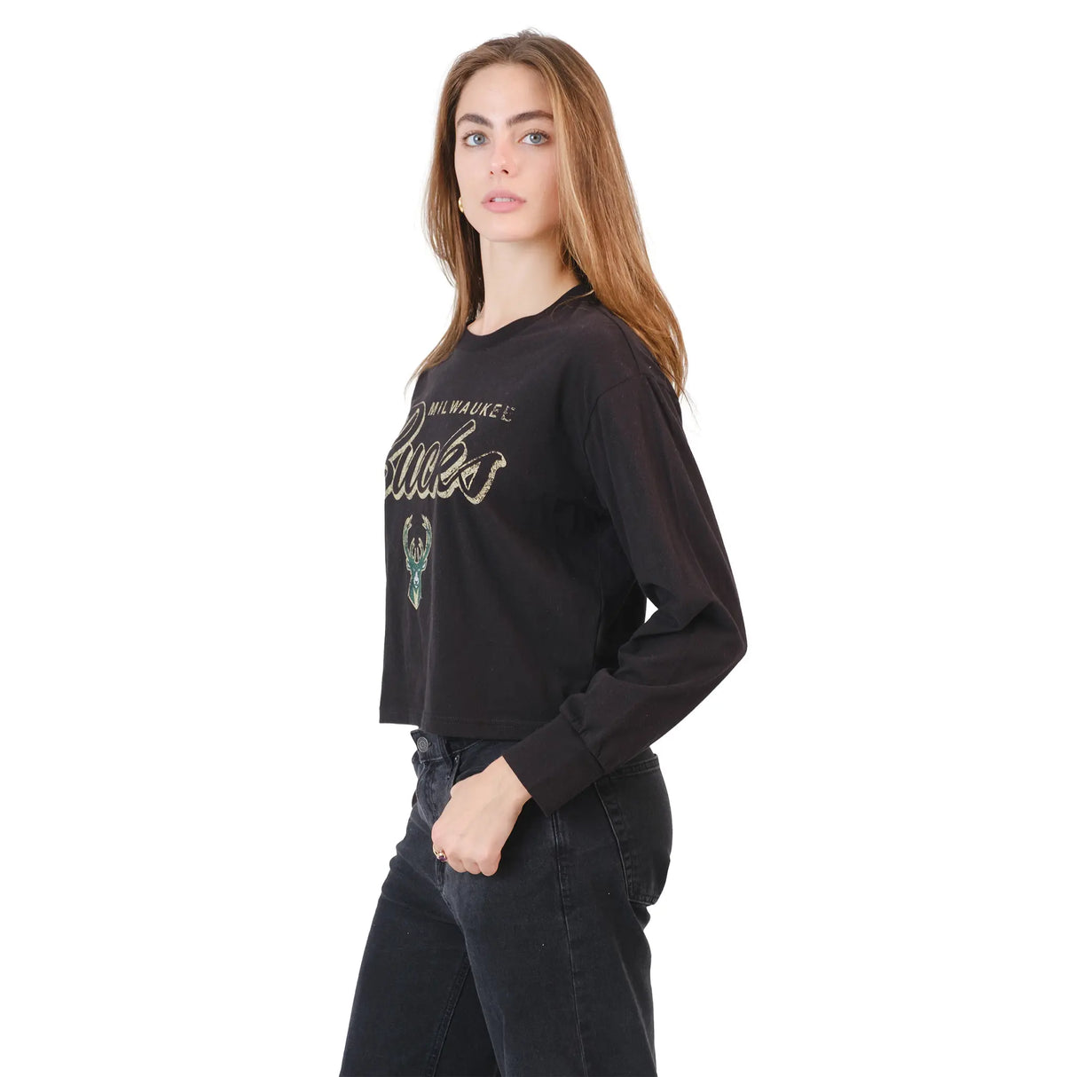 Ultra Game Women's NBA Official Super Soft Crop Top Shirt | Milwaukee Bucks