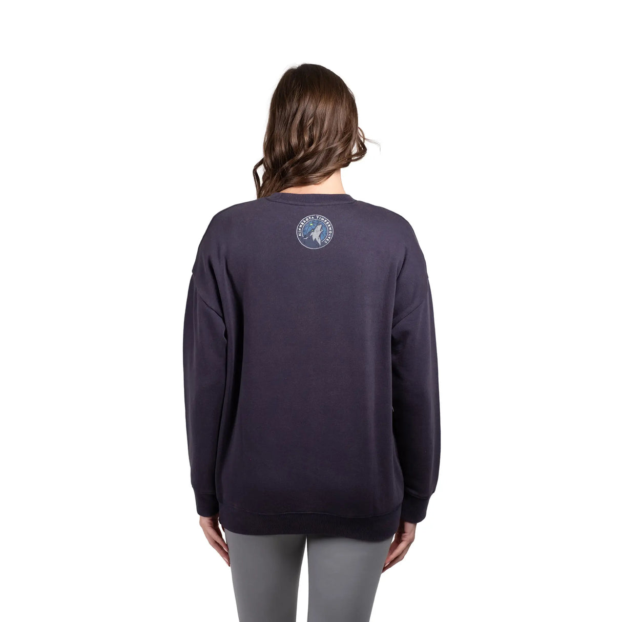 Ultra Game Women's NBA Official Extra Soft Fleece Distressed Oversized Pullover Sweatshirt | Minnesota Timberwolves