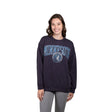 Ultra Game Women's NBA Official Extra Soft Fleece Distressed Oversized Pullover Sweatshirt | Minnesota Timberwolves