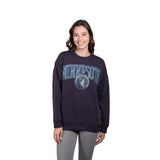 Ultra Game Women's NBA Official Extra Soft Fleece Distressed Oversized Pullover Sweatshirt | Minnesota Timberwolves
