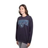 Ultra Game Women's NBA Official Extra Soft Fleece Distressed Oversized Pullover Sweatshirt | Minnesota Timberwolves