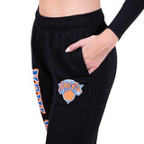 Ultra Game Women's NBA Official Super Soft Active Fleece Sweatpants Joggers | New York Knicks