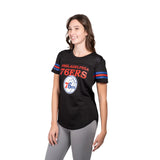 Ultra Game Women's NBA Official Super Soft Mesh Jersey T-Shirt | Philadelphia 76ers