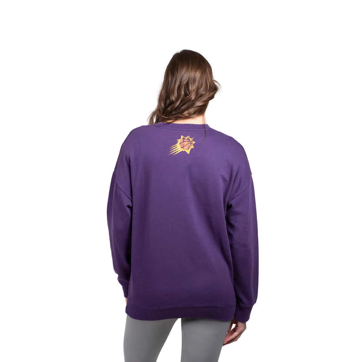 Ultra Game Women's NBA Official Extra Soft Fleece Distressed Oversized Pullover Sweatshirt | Phoenix Suns