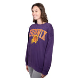 Ultra Game Women's NBA Official Extra Soft Fleece Distressed Oversized Pullover Sweatshirt | Phoenix Suns