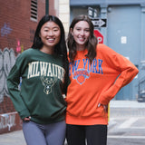 Ultra Game Women's NBA Official Extra Soft Fleece Distressed Oversized Pullover Sweatshirt | New York Knicks
