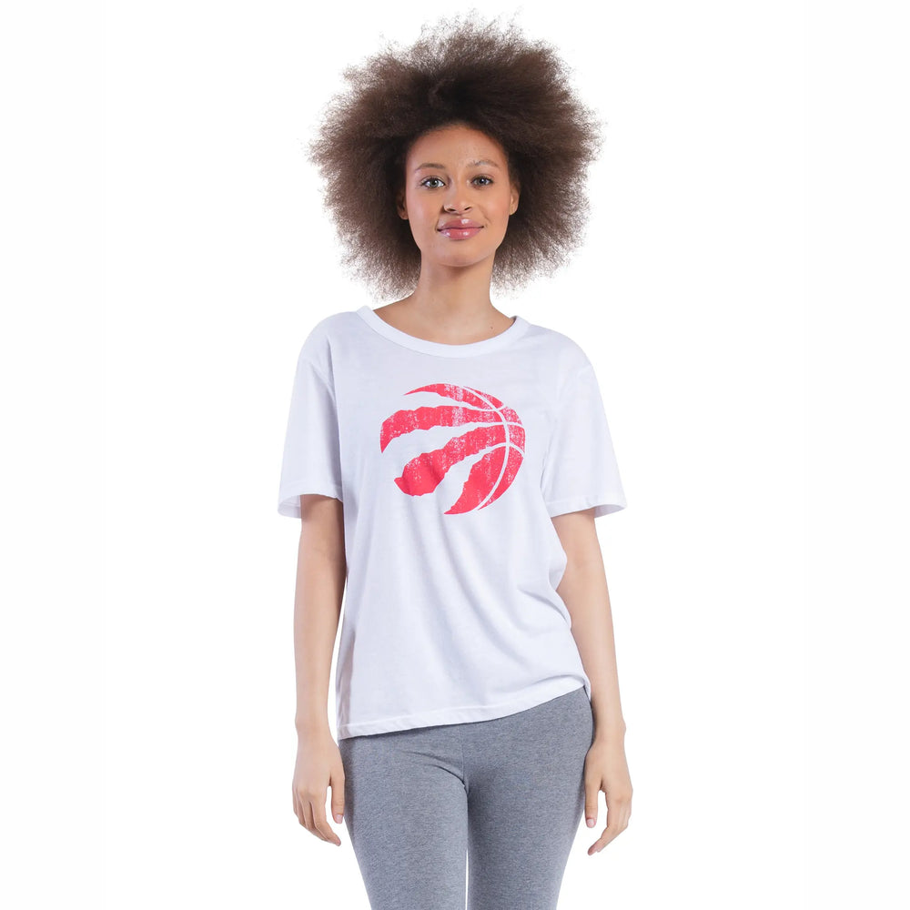 Ultra Game Women's NBA Official Soft Vintage Distressed Graphics T-Shirt | Toronto Raptors