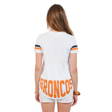 Ultra Game Women's NFL Official Soft Mesh Varsity Stripe T-Shirt | Denver Broncos