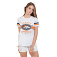Ultra Game Women's NFL Official Soft Mesh Varsity Stripe T-Shirt | Denver Broncos