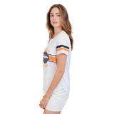 Ultra Game Women's NFL Official Soft Mesh Varsity Stripe T-Shirt | Denver Broncos