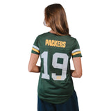 Ultra Game Women's NFL Official Soft Mesh Varsity Stripe T-Shirt | Green Bay Packers
