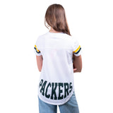 Ultra Game Women's NFL Official Soft Mesh Varsity Stripe T-Shirt
