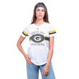 Ultra Game Women's NFL Official Soft Mesh Varsity Stripe T-Shirt | Green Bay Packers