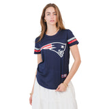 Ultra Game Women's NFL Official Soft Mesh Varsity Stripe T-Shirt