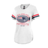 Ultra Game Women's NFL Official Soft Mesh Varsity Stripe T-Shirt | New England Patriots