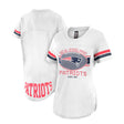 Ultra Game Women's NFL Official Soft Mesh Varsity Stripe T-Shirt | New England Patriots