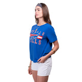 Ultra Game Women's NFL Official Distressed Graphics Super Soft Crew Neck T-Shirt