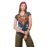 Ultra Game Women’s NFL Official Super Soft Modal Vintage V-Neck T-Shirt | Chicago Bears